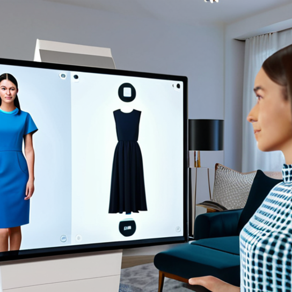AI 패션 디자인 - AI Personal Stylist**
"A stylish woman, fully clothed in a well-fitting, modest dress, consults wit...