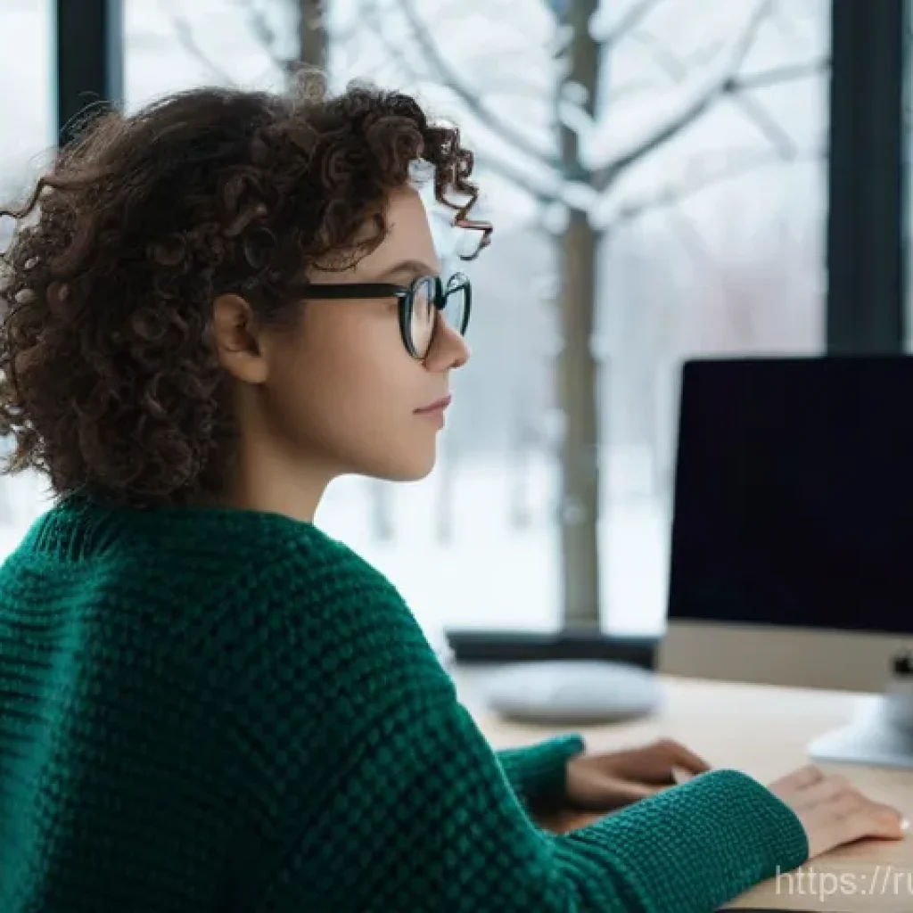 AI 예술과 대체 현실 - **Prompt:** A young female software developer, early 20s, with short, curly brown hair and glasses, ...