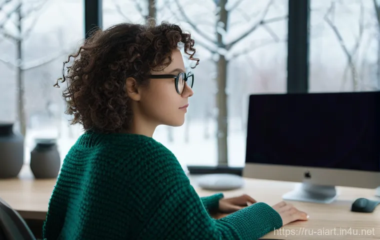 AI 예술과 대체 현실 - **Prompt:** A young female software developer, early 20s, with short, curly brown hair and glasses, ...